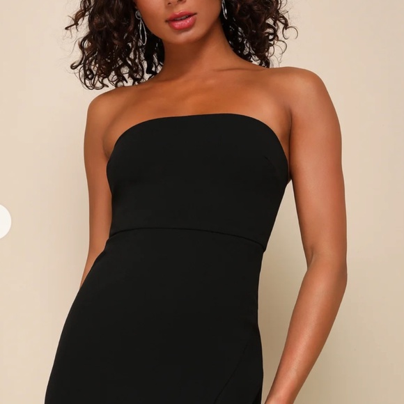 Lulu's After Hours Black Strapless Ruffled Maxi Dress - Color: Black, Size: M - Picture 4 of 7